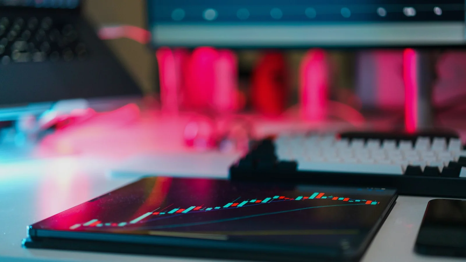 Secure trading account login on laptop