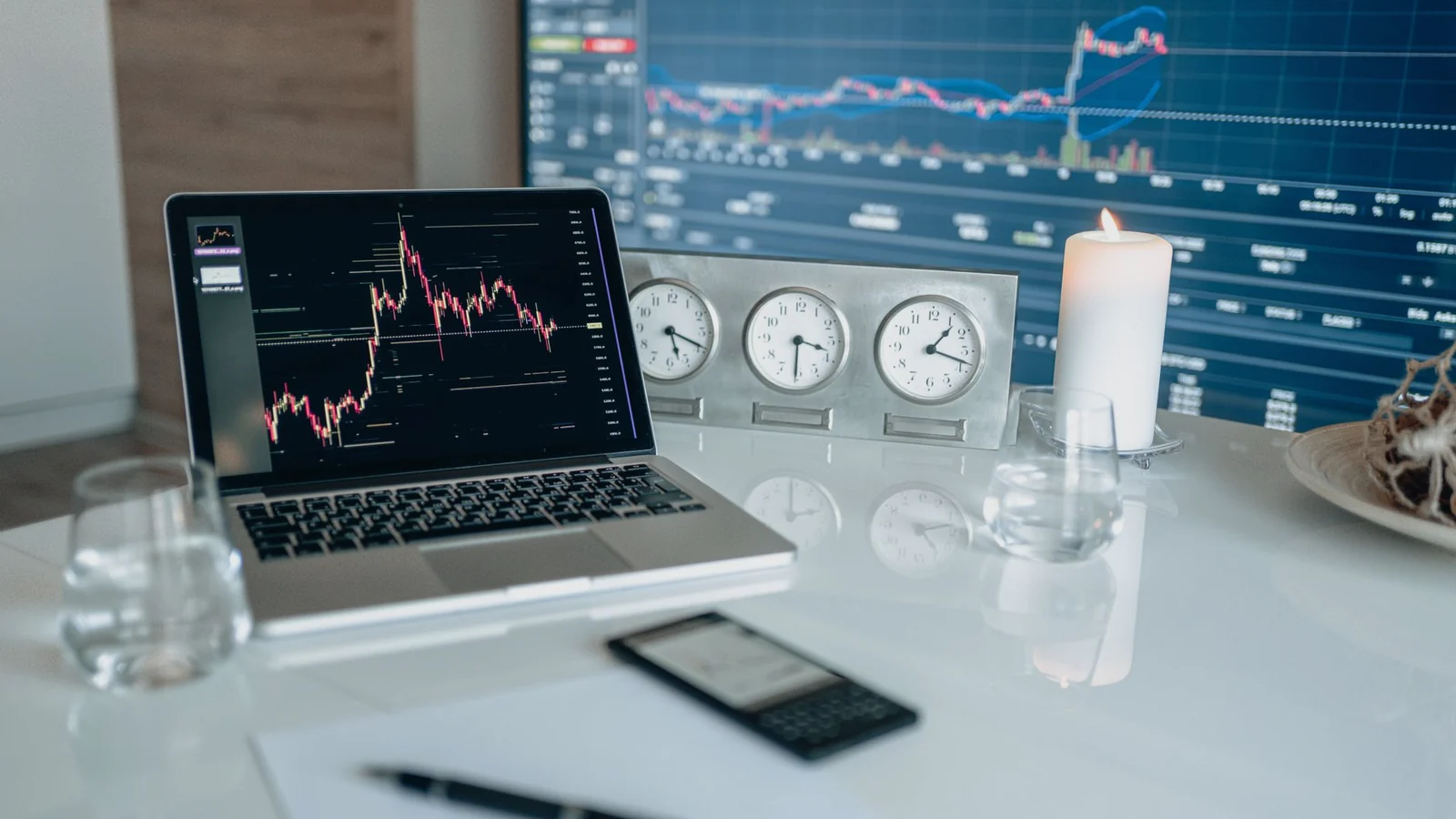 Trading chart and platform tools on desktop